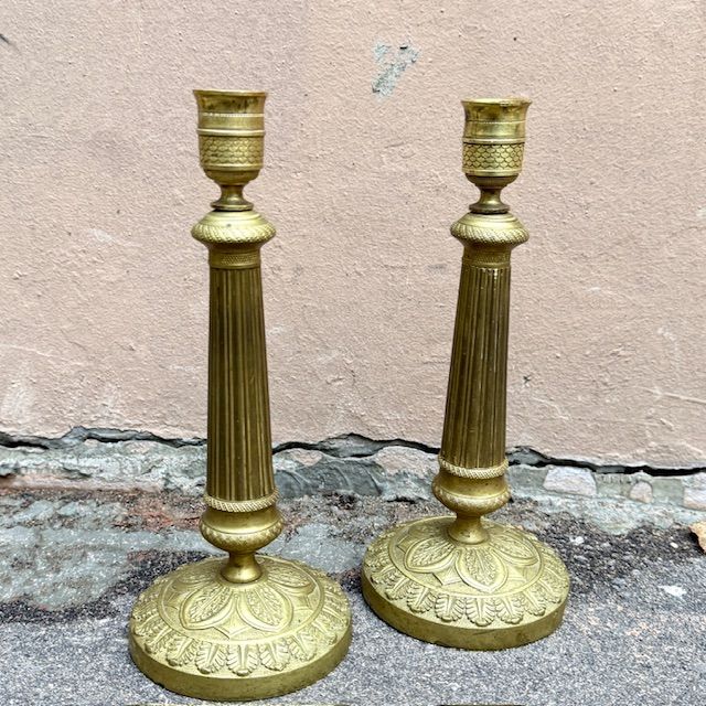 Подсвечник Колонна 25 см латунь Франция