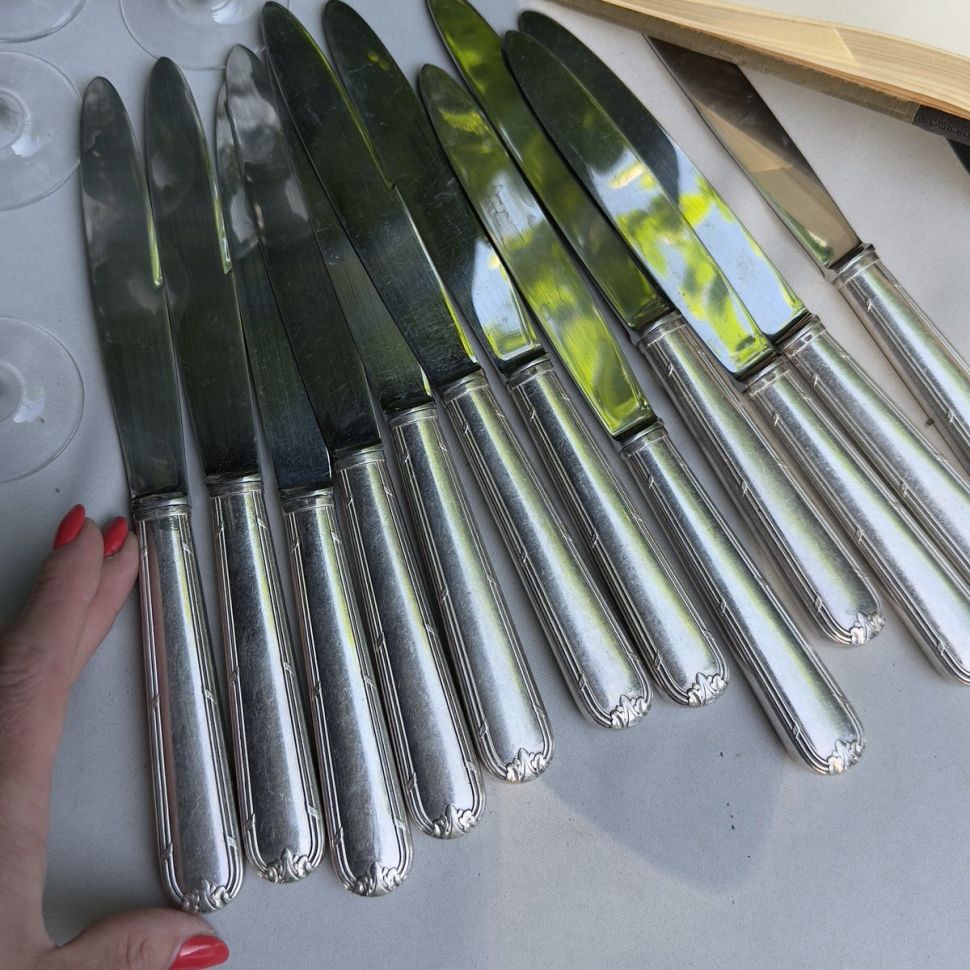 Нож столовый 26 см серебрение Франция