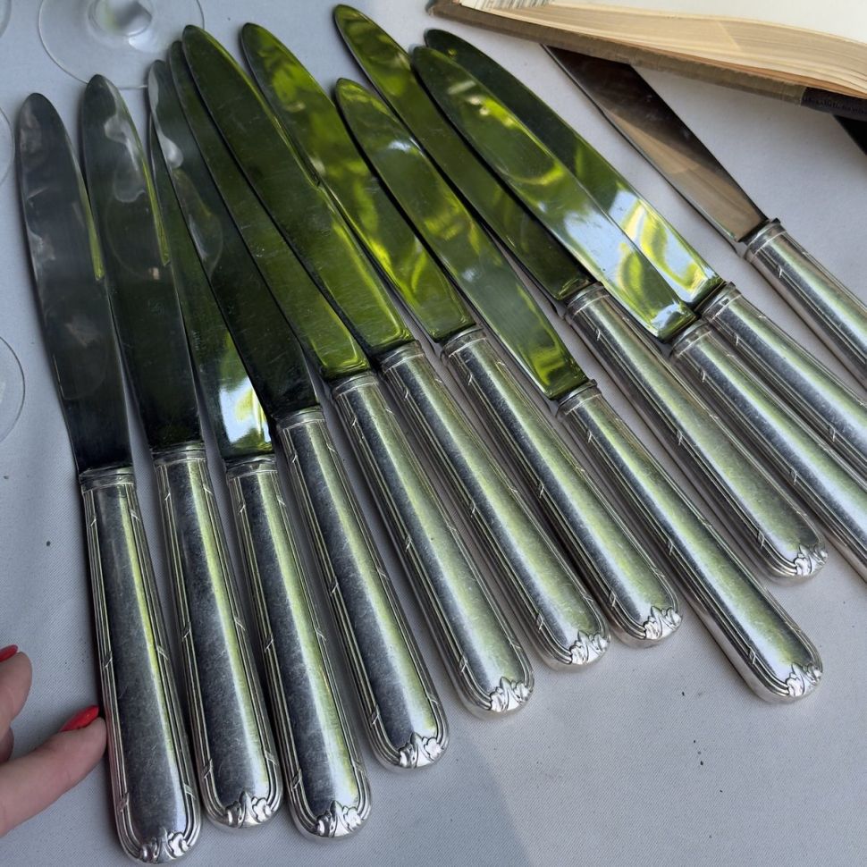 Нож столовый 26 см серебрение Франция