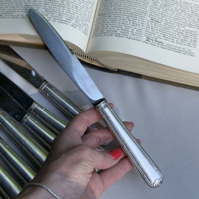 Нож столовый 26 см серебрение Франция