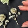 Брошь Роза 5 см серебро