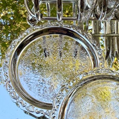 Блюдце подставка 10 см Англия серебрение