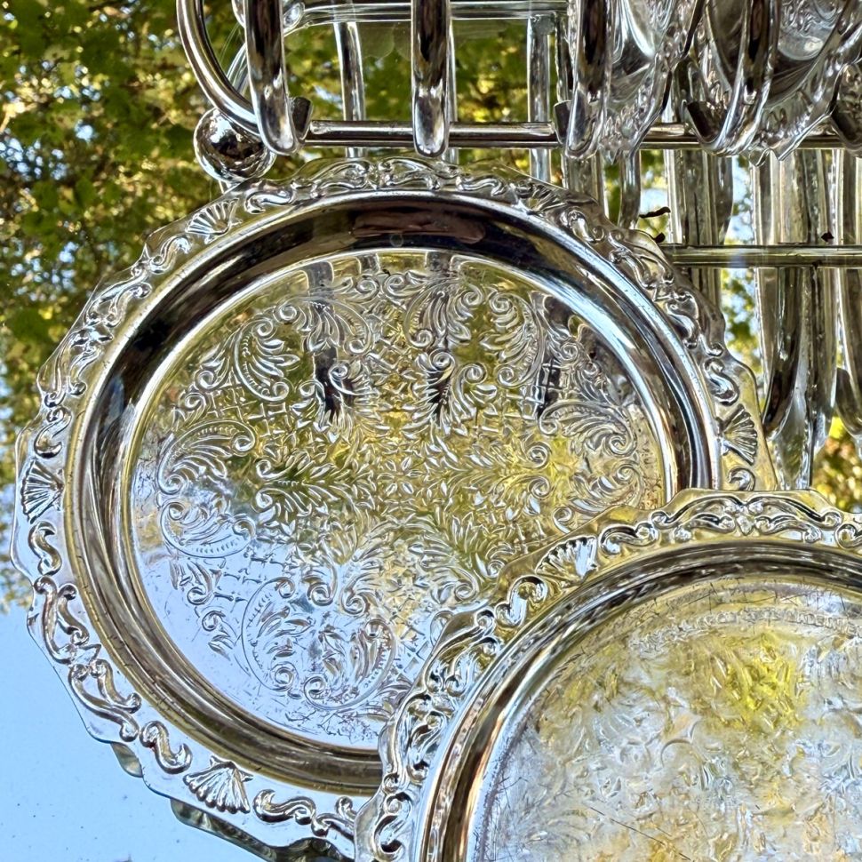 Блюдце подставка 10 см Англия серебрение