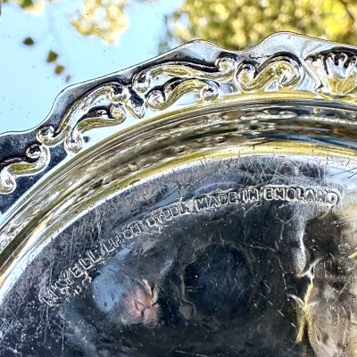 Блюдце подставка 10 см Англия серебрение