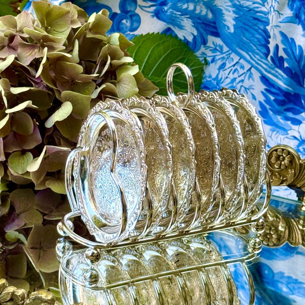 Блюдце подставка 10 см Англия серебрение