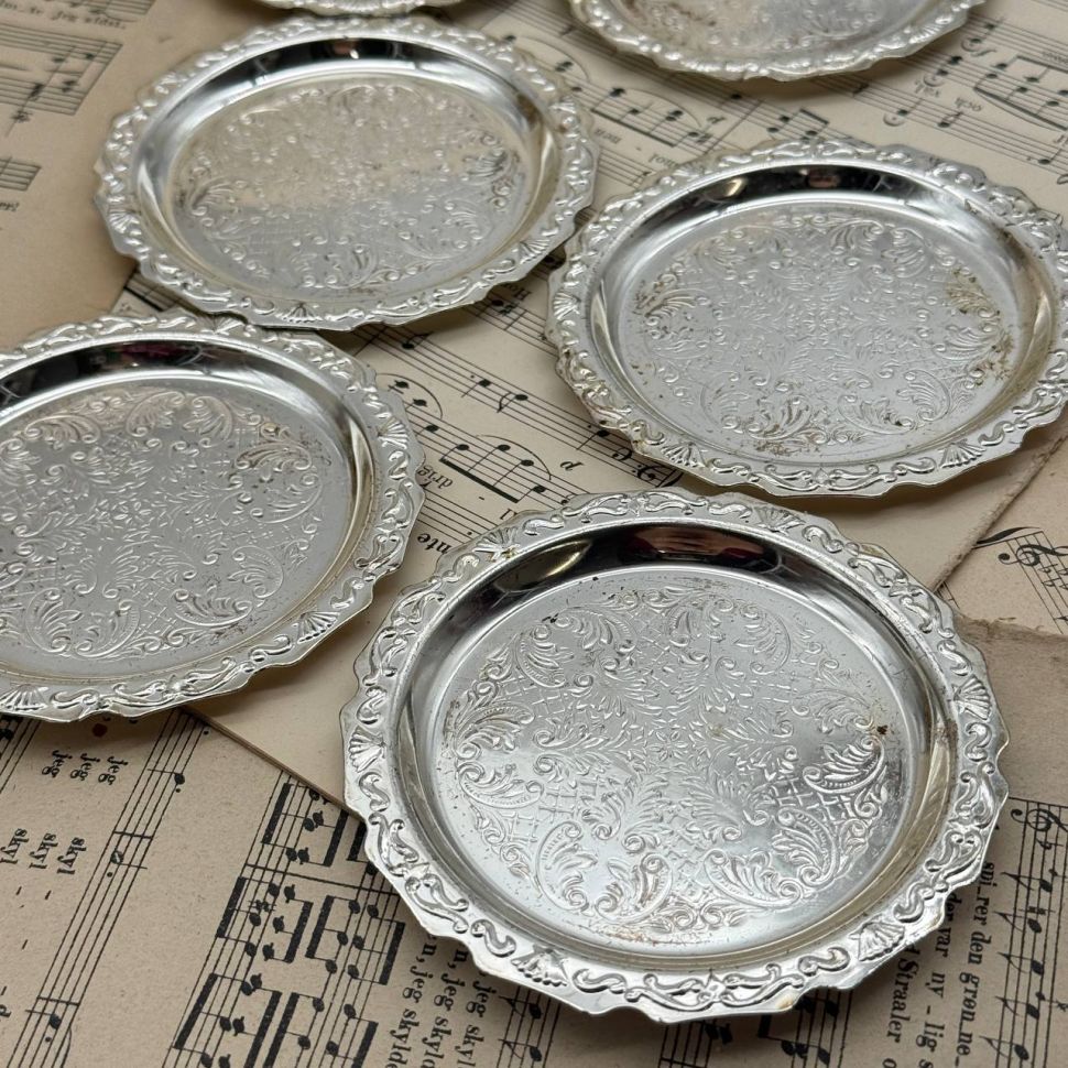 Блюдце подставка 10 см Англия серебрение