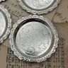 Блюдце подставка 10 см Англия серебрение