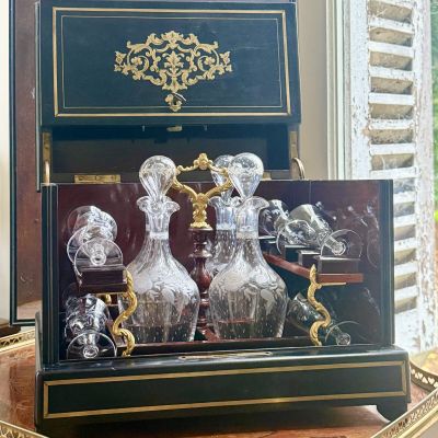 Бар эпохи Наполеона III дерево латунь хрусталь 