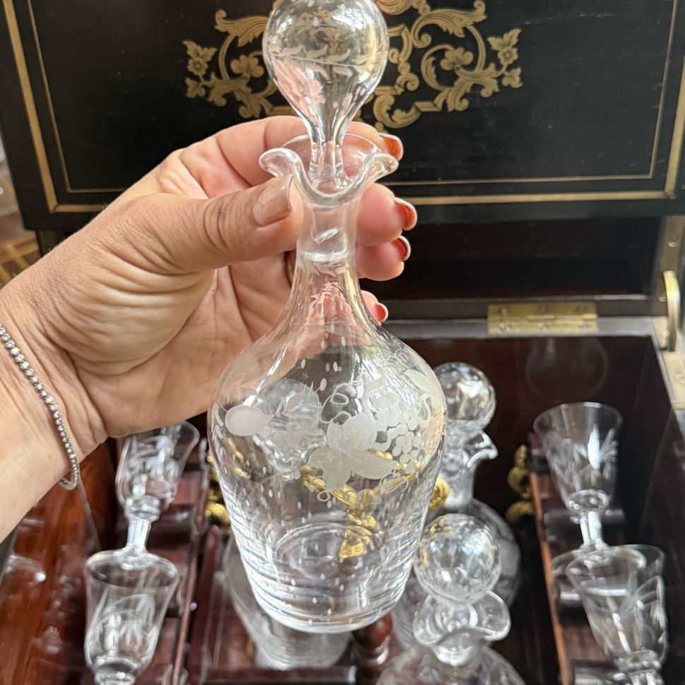 Бар эпохи Наполеона III дерево латунь хрусталь 