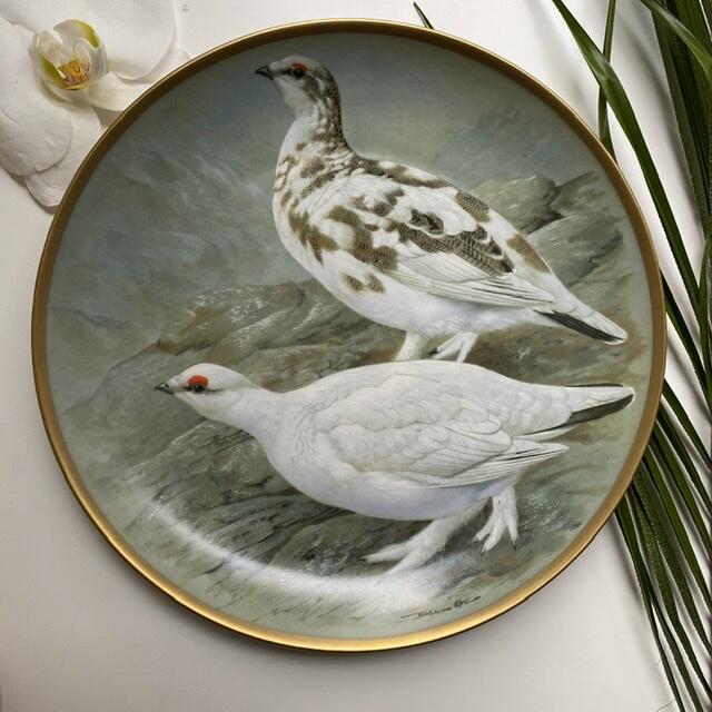 Тарелка Franklin Porcelain Gamebirds Limoges Ptarmigan 1979 23 см