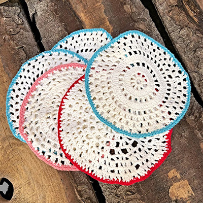 Вязаная салфетка для прокладывания тарелок, набор 5 шт.