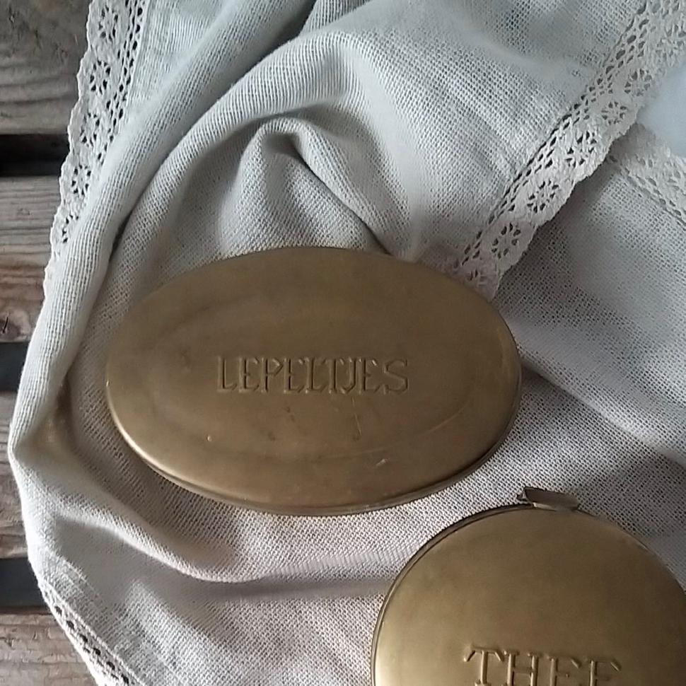 Баночка для хранения чайных ложек 13 см латунь