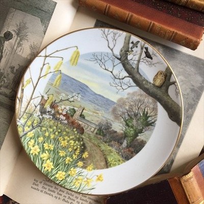 Тарелка Англия Royal Worcester, MATCH, Филин перед замком