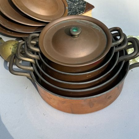 Кастрюля с крышкой 3 л медь малахит   