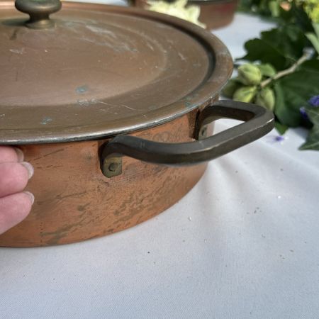 Кастрюля с крышкой 3 л медь малахит   