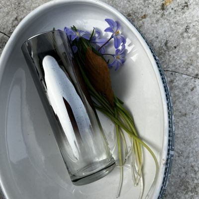 Стакан 250 мл стекло серебрение уценка