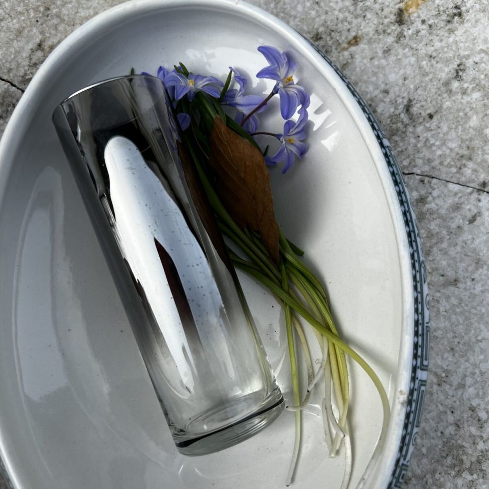 Стакан 250 мл стекло серебрение уценка