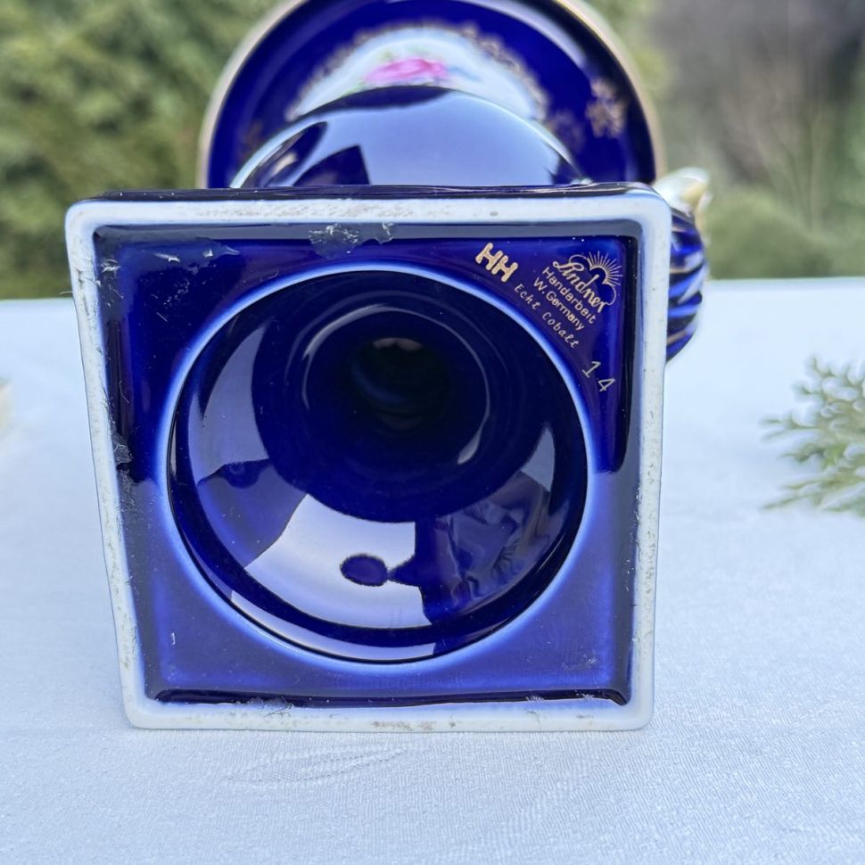 Ваза формы Медичи Lindner Мейсенский букет 21 см Германия