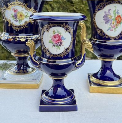 Ваза формы Медичи Lindner Мейсенский букет 21 см Германия