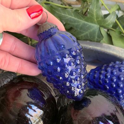 Елочная игрушка Шишка 9 см стекло металл