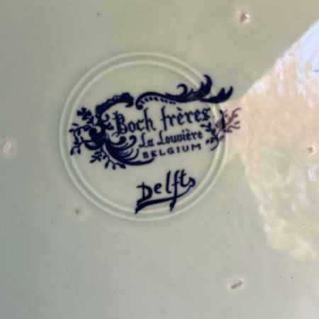 Тарелка блюдо Старушка Boch Freres La Louviere Delft 34 см Бельгия 