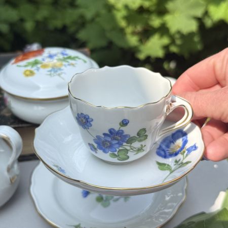 Кофейное трио Meissen Мейсенский букет​ 100 мл 1966 г. Германия