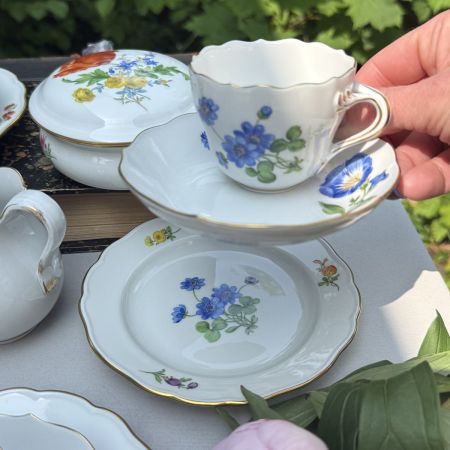 Кофейное трио Meissen Мейсенский букет​ 100 мл 1966 г. Германия