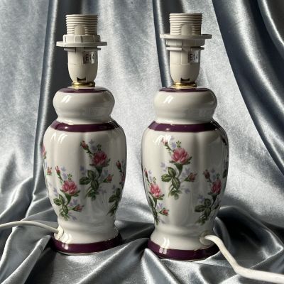 Лампа настольная Франция Розы 21 см фарфор 