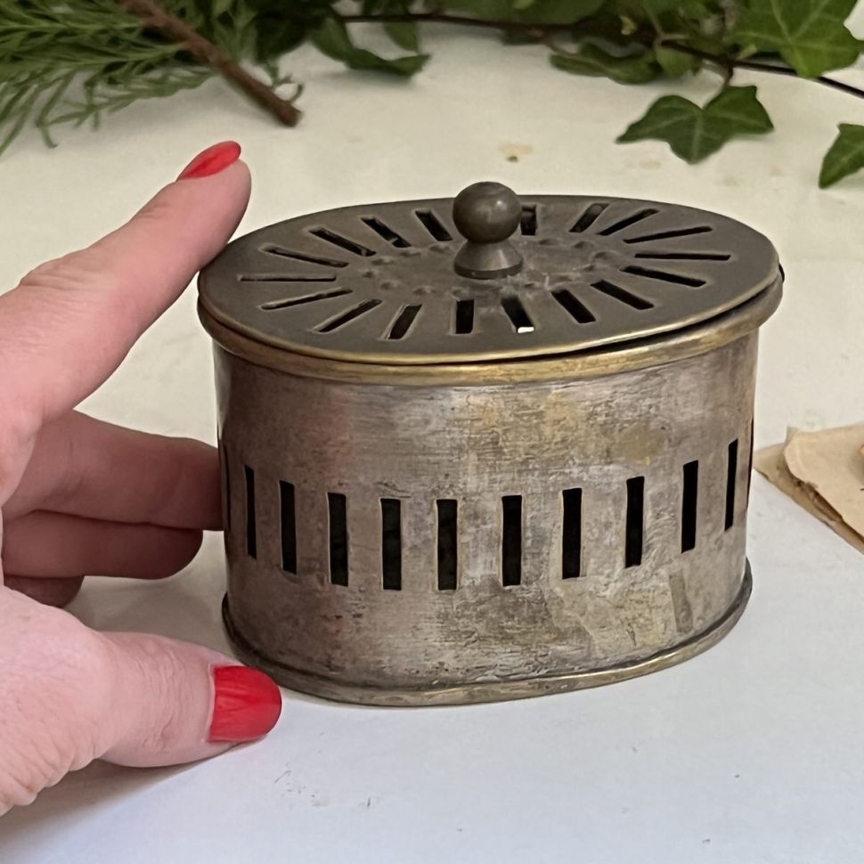 Шкатулка для благовоний серебрение по латуни