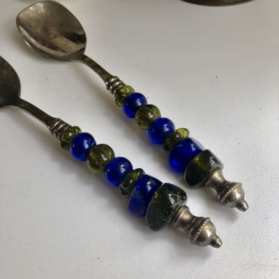 Набор ложка и вилка для салата Камни