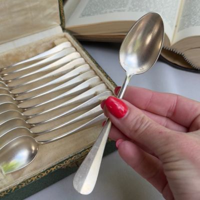 Ложка чайная 15 см серебрение Франция начало 20 в.