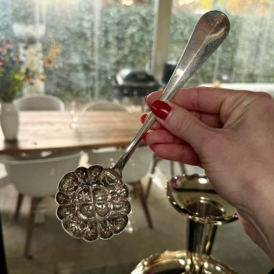 Ложка сифтер с прорезями Christofle 21 см серебрение Франция