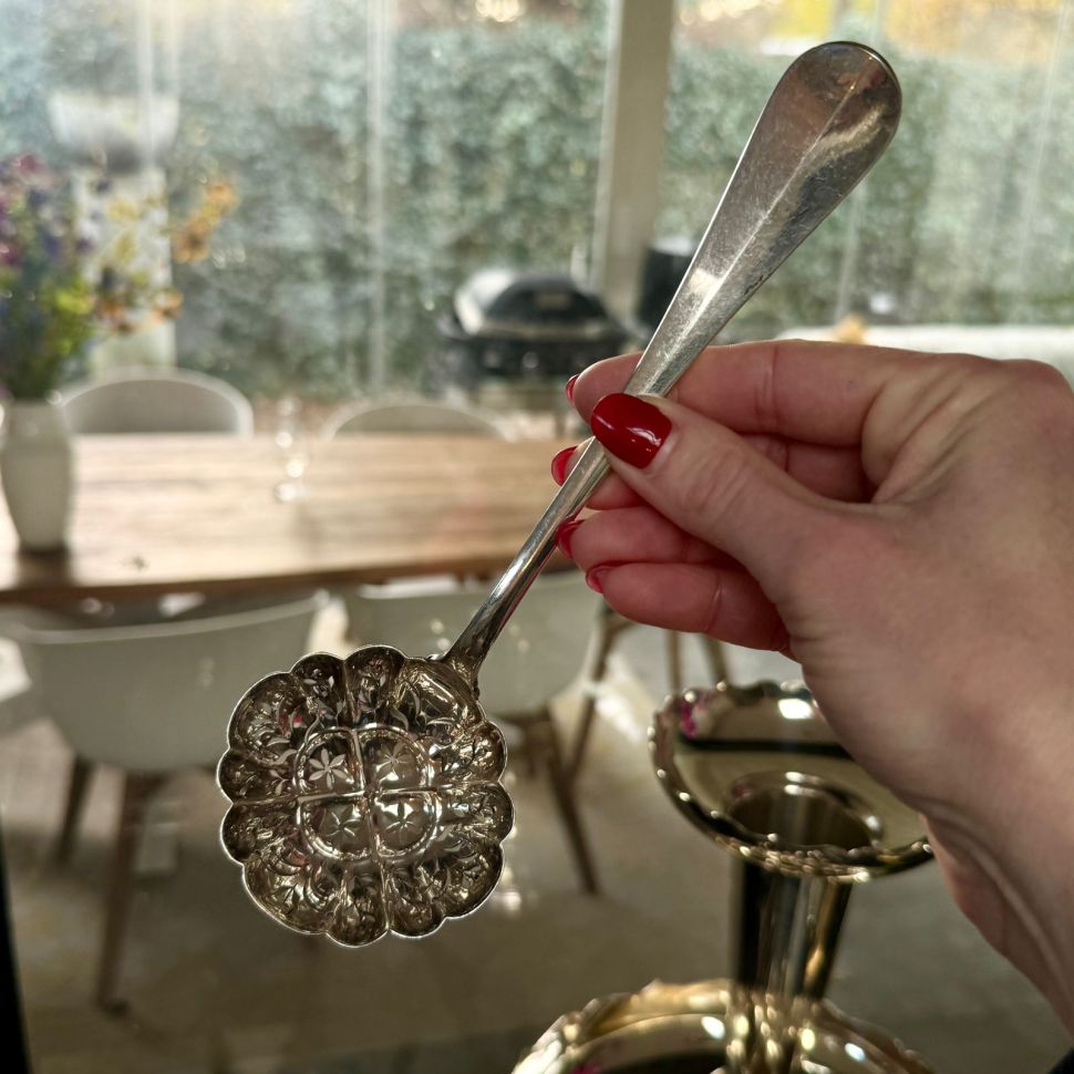 Ложка сифтер с прорезями Christofle 21 см серебрение Франция