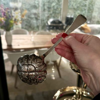 Ложка сифтер с прорезями Christofle 21 см серебрение Франция