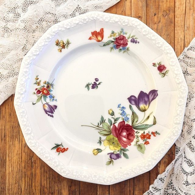 Тарелка Rosenthal Maria Classic Rose Мейсенский букет 17 см Германия