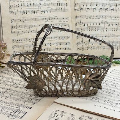 Подставка корзинка под бутылку вина Виноград мельхиор Франция  