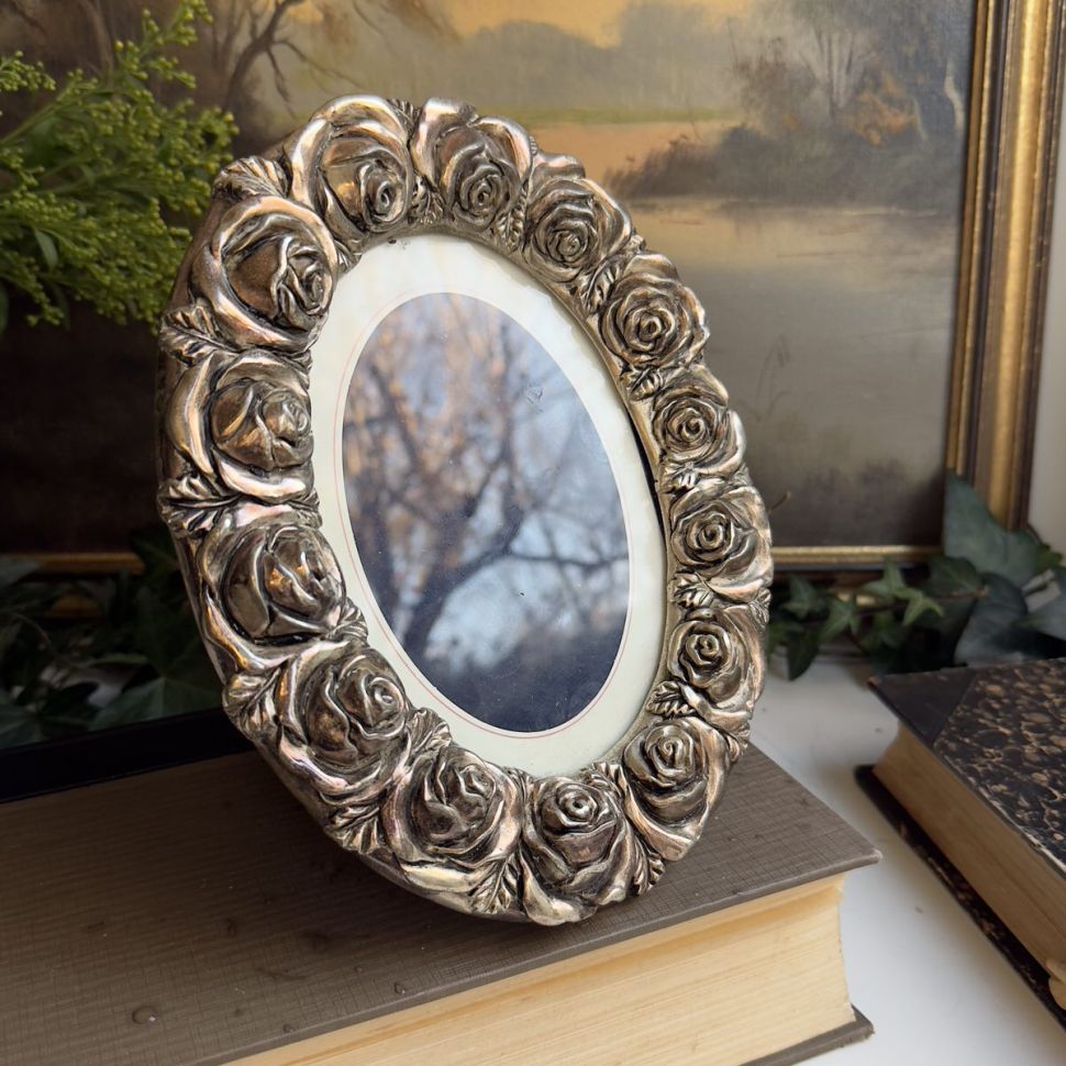 Рамка для фото Розы 19х23 см серебрение 