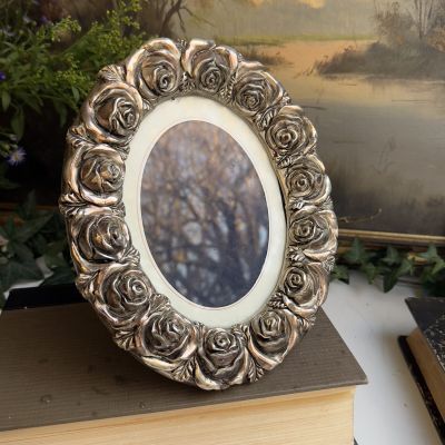 Рамка для фото Розы 19х23 см серебрение 