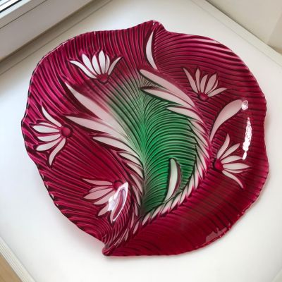 Блюдо 37 см red Швеция авторская работа 