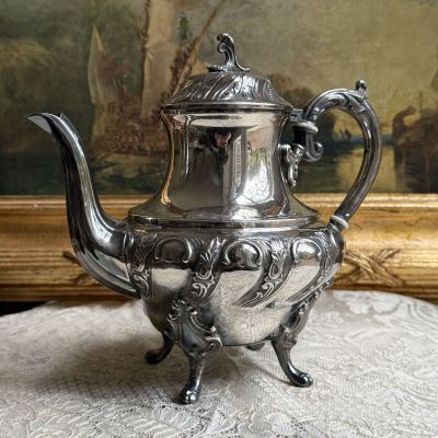 Чайник кофейник 1 л Victor Saglie Франция серебрение 