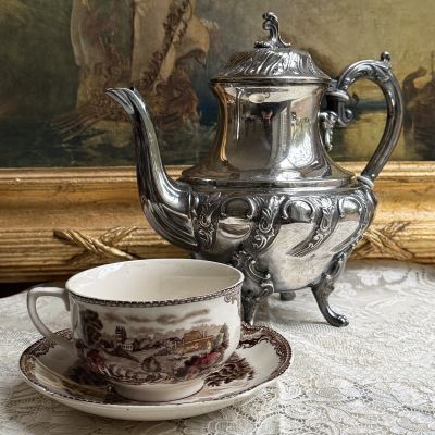 Чайник кофейник 1 л Victor Saglie Франция серебрение 