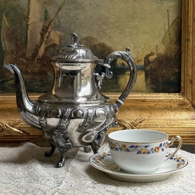 Чайник кофейник 1 л Victor Saglie Франция серебрение 