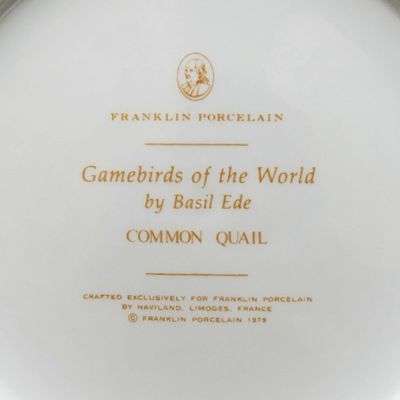 Тарелка Franklin Porcelain серии Gamebirds of the World  23 см 1979 г Франция
