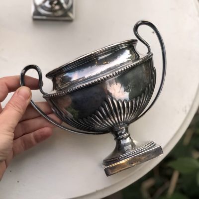 Сахарница ваза 16 см мельхиор