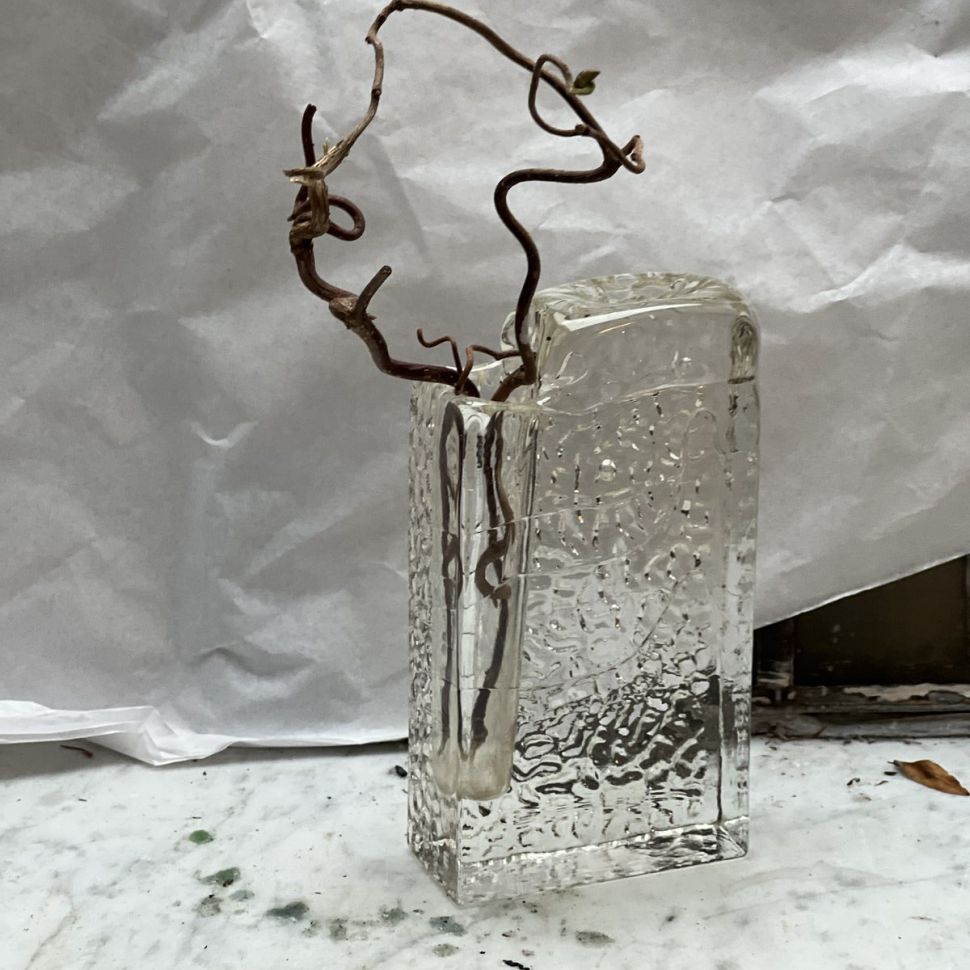 Ваза на один цветок Pukeberg 14 см хрусталь Швеция 