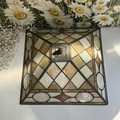 Лампа потолочная Тиффани 30 см металл стекло     