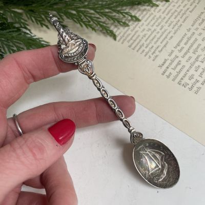 Ложка кофейная Парусник 12 см серебрение