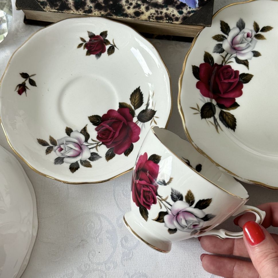 Чайная пара Colclough Ridgway Amoretta 1950 гг 200 мл Англия 