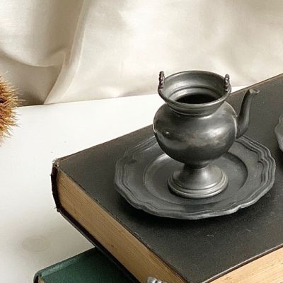 Чайник деоративный мини без крышки 6,5 см олово