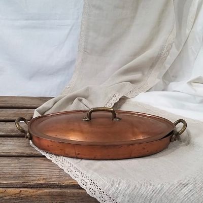 Кастрюля для запекания с крышкой 31 см медь латунь